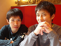 坂本選手（左）と田児賢一選手（右）田児選手は高校3年生ながら、2勝0敗と大活躍。